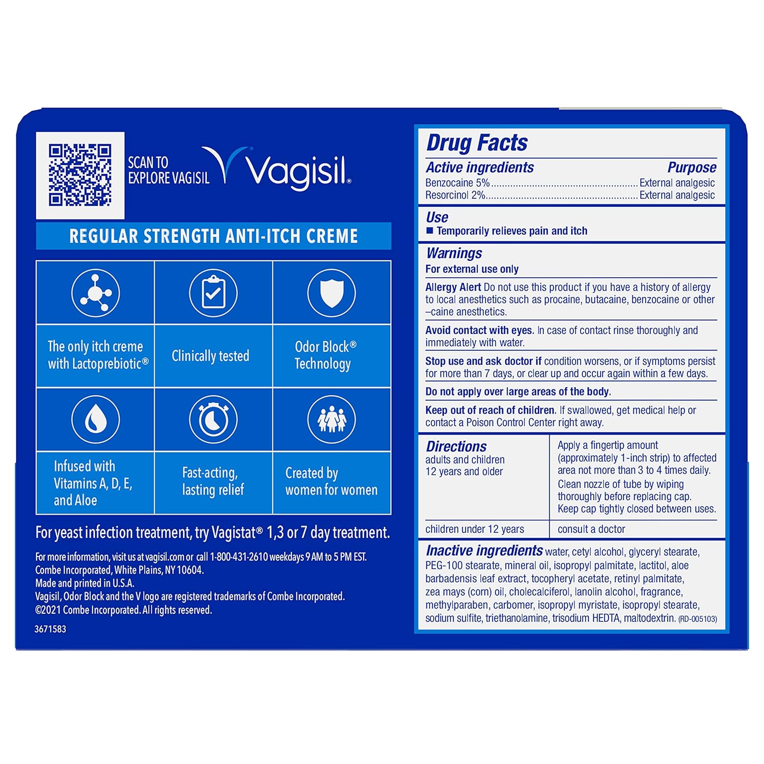 Vagisil 抗癢女性乳霜